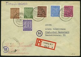 WEST-SACHSEN 121X BRIEF, 1945, 6 Pf. Versuchszähnung Mit Zusatzfrankatur Auf Einschreibbrief, Zensurstempel, Pracht - Autres & Non Classés