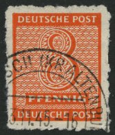 WEST-SACHSEN 118GX O, 1945, 8 Pf. Kriebitzsch, Wz. X, Leichte Bugspur Sonst Pracht, Kurzbefund Dr. Jasch, Mi. 280.- - Sonstige & Ohne Zuordnung