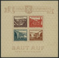 THÜRINGEN Bl. 4a **, 1946, Brückenblock, Type I, Pracht, Mi. 420.- - Other & Unclassified