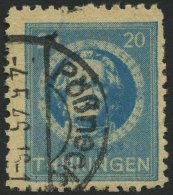 THÜRINGEN 98AXp1 O, 1945, 20 Pf. Preußischblau, Gezähnt, Vollgummierung, Dickes Papier, Steigende Papier - Sonstige & Ohne Zuordnung