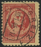 THÜRINGEN 97AXar O, 1945, 12 Pf. Karminrot, Vollgummierung, Hellchromgelbes Papier, Dicke Gummierung, Pracht, Kurzb - Sonstige & Ohne Zuordnung