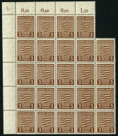 PROVINZ SACHSEN 74Xy **, 1945, 3 Pf. Gelbbraun, Wz. 1X, Fluoreszierende Gummierung, 24x Im Bogenteil, Pracht, Mi. 192.- - Other & Unclassified