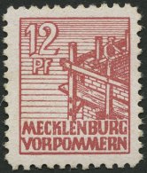 MECKLENBURG-VORPOMMERN 36xc **, 1946, 12 Pf. Lebhaftbraunrot, Kreidepapier, Pracht, Gepr. Kramp, Mi. 200.- - Sonstige & Ohne Zuordnung