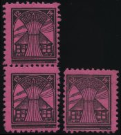 MECKLENBURG-VORPOMMERN 16IPFIII,IV *, **, 1945, 12 Pf. Schwarz Auf Lilarosa Mit Plattenfehler Unterste Randlinie Ganz Li - Sonstige & Ohne Zuordnung