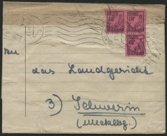 MECKLENBURG-VORPOMMERN 12 BRIEF, 1945, 8 Pf. Schwarz Auf Lilarosa, 3x Auf Brief Von PLAU Nach Schwerin, Leichte Bedarfsm - Other & Unclassified