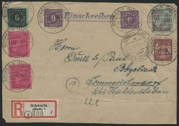 MECKLENBURG-VORPOMMERN 8y BRIEF, 1945, 6 Pf. Schwarz Auf Maigrün Auf EBf-Vorderseite Mit 6 Werten Zusatzfrankatur, - Otros & Sin Clasificación