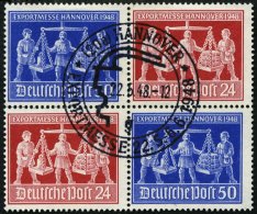 ALLIIERTE BES. V Zd 1 O, 1948, Exportmesse Im Viererblock, Ersttags-Sonderstempel, Pracht, Gepr. Schlegel, Mi. (80.-) - Sonstige & Ohne Zuordnung