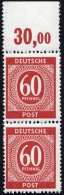 ALLIIERTE BES. 933POR **, 1946, 60 Pf. Rot, Oberrandstück, Plattendruck, Durchgezähnt, Pracht, Mi. 250.- - Autres & Non Classés