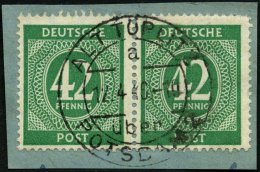 ALLIIERTE BES. 930 Paar BrfStk, 1946, 42 Pf. Smaragdgrün Im Waagerechten Paar, Prachtbriefstück, Mi. (80.-) - Autres & Non Classés