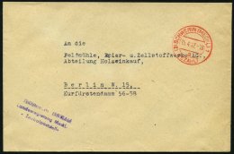 ALL. BES. GEBÜHR BEZAHLT (3) SCHWERIN (MECKL) 1, 13.4.47, Roter K2 BEZAHLT, Prachtbrief - Sonstige & Ohne Zuordnung