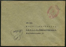 ALL. BES. GEBÜHR BEZAHLT SCHWABACH Gebühr Bezahlt, 25.7.46, Roter Ellipsenstempel, Prachtbrief - Otros & Sin Clasificación