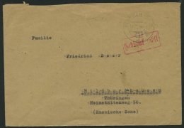 ALL. BES. GEBÜHR BEZAHLT REDWITZ A RODACH, 13.11.45, Roter R1 Gebühr Bezahlt, Handschriftlich 12, Prachtbrief - Otros & Sin Clasificación