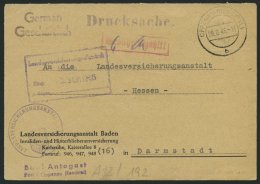 ALL. BES. GEBÜHR BEZAHLT OPPENAU (RENCHTAL), 29.8.46, Roter R1 Gebühr Bezahlt, Drucksachenkarte, Pracht - Otros & Sin Clasificación