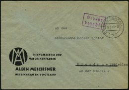 ALL. BES. GEBÜHR BEZAHLT NETZSCHKAU, 27.2.46, Violetter R2 Gebühr Bezahlt, Brief Feinst - Otros & Sin Clasificación