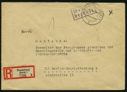 ALL. BES. GEBÜHR BEZAHLT NAUMBURG (SAALE), 21.8.45, R2 Gebühr Bezahlt, Einschreibbrief, Pracht - Otros & Sin Clasificación