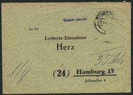 ALL. BES. GEBÜHR BEZAHLT MANNHEIM, 21.2.46, Violetter L1 Gebühr Bezahlt, Mehrere Handschriftliche Postvermerke - Otros & Sin Clasificación