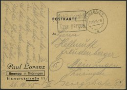 ALL. BES. GEBÜHR BEZAHLT ILMENAU 1, 27.10.45, R2 Gebühr Bezahlt/Taxe Percue, Prachtkarte - Autres & Non Classés