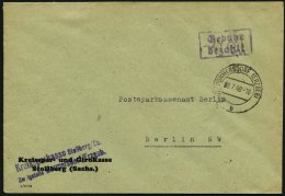 ALL. BES. GEBÜHR BEZAHLT HORMERSDORF (ERZGEB), 8.7.48, Violetter R2 Gebühr Bezahlt, Bankbrief, Pracht - Otros & Sin Clasificación