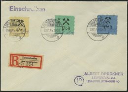 GROSSRÄSCHEN 25III BRIEF, 1945, 12 Pf. Schwarz Auf Grün, Type III, Mit Mi.Nr. 18AI Und 20AI Auf Einschreibbrie - Postes Privées & Locales