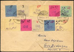 GROSSRÄSCHEN 3S,6S,10S BRIEF, 1945, 5 Und 10 Pf. Mit Beiden Seitenrändern, 30 Pf. Mit Rechtem Seitenrand, Prac - Correos Privados & Locales