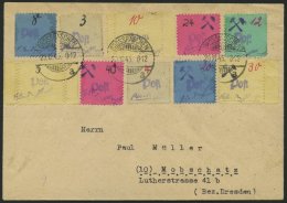 GROSSRÄSCHEN 3S,6S,10S BRIEF, 1945, 5 (doppelte Zähnung!), 10 Und 30 Pf. Gebührenmarken Aus Streifen, Pra - Private & Local Mails