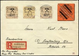 GROSSRÄSCHEN-VORLÄUFER V 2AI Paar BRIEF, 1945, 15 Pf. Schwarz Auf Bräunlichrot, Nachnahme In Antiqua, Im - Private & Local Mails