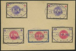 FREDERSDORF Sp246-49,55 BRIEF, 1945, 5 - 12 Pf., Rahmengröße 38x28 Mm, Kleine Wertziffern Und 30 Pf., Rahmeng - Correos Privados & Locales