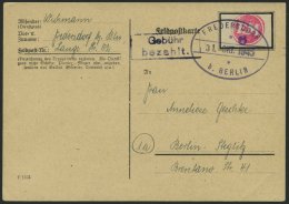 FREDERSDORF Sp 227FIV BRIEF, 1945, 6 Pf., Rahmengröße 28x19 Mm, Große Wertziffer, Mit Abart Wertziffer - Postes Privées & Locales