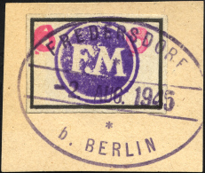 FREDERSDORF Sp 227 BrfStk, 1945, 6 Pf., Rahmengröße 28x19 Mm, Große Wertziffern, Stempel Vom 2. August, - Correos Privados & Locales