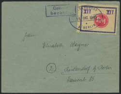 FREDERSDORF Sp 173 BRIEF, 1945, XII Pf., Rahmengröße 43x31.5 Mm, Große Wertziffern, Auf Brief Mit Geb&u - Private & Local Mails