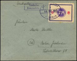 FREDERSDORF Sp 171FI BRIEF, 1945, 6 Pf., Rahmengröße 43x31.5 Mm, Große Wertziffern, Mit Abart Wertziffe - Private & Local Mails