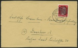 DÖBELN P II BRIEF, Probedruck: 1945, 12 Pf. Lebhaftkarmin, 10 Reihen Punktquadrate, Auf Briefvorderseite, Pracht, G - Private & Local Mails