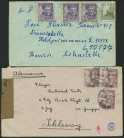 FELDPOST II. WK BELEGE 1943/4, Spanien In Deutscher Luftwaffe: 3 Verschiedene Luftpostbriefe U.a. An L 10177 Und L 55208 - Besetzungen 1938-45