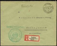 FELDPOST II. WK BELEGE 1936, Militär-Einschreibbrief Vom Truppenübungsplatz Heuberg Mit Entsprechendem R-Zette - Besetzungen 1938-45