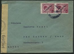 SERBIEN 5 Paar BRIEF, 1941, 2 D. Lilakarmin Im Senkrechten Paar Mit Zensurstreifen Auf Bedarfsbrief, Feinst - Besetzungen 1938-45
