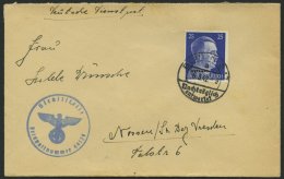 OSTLAND 13 BRIEF, 1942, 25 Pf. Hitler, Einzelfrankatur Auf Brief Nach Nossen, Absender FP-Nr. 44129 Der OT-Bauleitung Mi - Occupation 1938-45