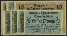 MEMELGEBIET 1922, 7 Notgeld-Scheine In 4 Verschiedenen Sorten, Pracht - Memel (Klaipeda) 1923