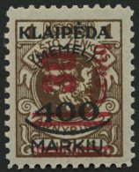 MEMELGEBIET 232 **, 1923, 30 C. Auf 400 M. Auf 1 L. Braun, Postfrisch, üblich Gezähnt Pracht, Mi. 80.- - Memel (Klaipeda) 1923