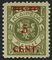 MEMELGEBIET 174II **, 1923, 5 C. Auf 300 M. Oliv, Type II, Postfrisch, Pracht - Memel (Klaipeda) 1923