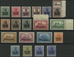 MEMELGEBIET 1-17 **, 1920, Freimarken, Postfrischer Prachtsatz, Mi.Nr. 10 Kurzbefund Dr. Klein, Mi. 300.- - Memelgebiet 1923