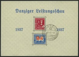 FREIE STADT DANZIG Bl. 3 O, 1937, Block Leistungsschau, Sonderstempel, Pracht, Mi. 110.- - Other & Unclassified