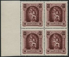 SAARGEBIET 102II **, 1925, 45 C. Madonna Mit Abart Rahmen Unter T Von Saargebiet Nach Oben Gebogen (Feld 45), Im Randvie - Altri & Non Classificati