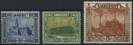 SAARGEBIET 88,93,97 **, 1922, 20 C., 75 C. Und 5 Fr. Landschaftsbilder III, Normale Zähnung, 3 Prachtwerte, Mi. 175 - Otros & Sin Clasificación