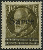 SAARGEBIET 24PFBI *, 1920, 40 Pf. Bayern-Sarre Mit Plattenfehler Oberste Gitterlinie Rechts Verkürzt, Starke Falzre - Otros & Sin Clasificación