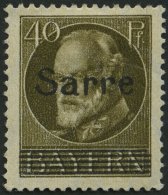 SAARGEBIET 24PFBI *, 1920, 40 Pf. Bayern-Sarre Mit Plattenfehler Oberste Gitterlinie Rechts Verkürzt, Starke Falzre - Autres & Non Classés