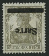 SAARGEBIET 1IK **, 1929, 2 Pf, Gelbgrau, Type I, Kopfstehender Aufdruck, Pracht, R!, Gepr. Burger, Mi. 650.- - Altri & Non Classificati