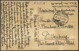 FELDPOST I.WK 1919, Soldatenpost-Ansichtskarte Soldatenbrief Eigene Angelegenheit Des Empfängers Aus Höchst An - Usados