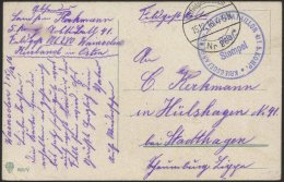 DT. FP IM BALTIKUM 1914/18 K.D. FELDPOSTSTATION NR. 280 **, 15.12.16, Auf Farbiger Ansichtskarte (Herzinnige Weihnachtsw - Lettland