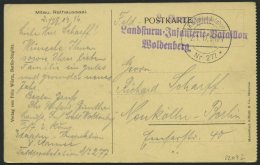 DT. FP IM BALTIKUM 1914/18 K.D. FELDPOSTSTATION NR. 277 **, 2.1.17, Auf Ansichtskarte (Rathaussaal) Nach Neukölln-B - Lettland