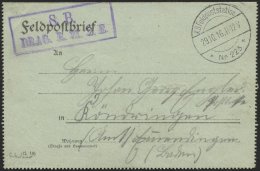 DT. FP IM BALTIKUM 1914/18 K.D. FELDPOSTSTATION NR. 223 **, 29.10.16, Auf Feldpostfalt-Brief Mit Violettem Briefstempel - Lettland